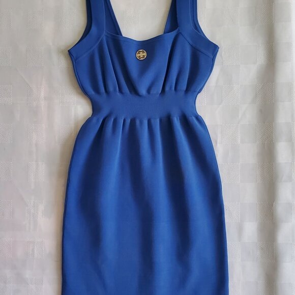GAUDI Designer Mini Dress Cobalt Blue Bodycon Tank Dress Women's size large - Picture 7 of 9